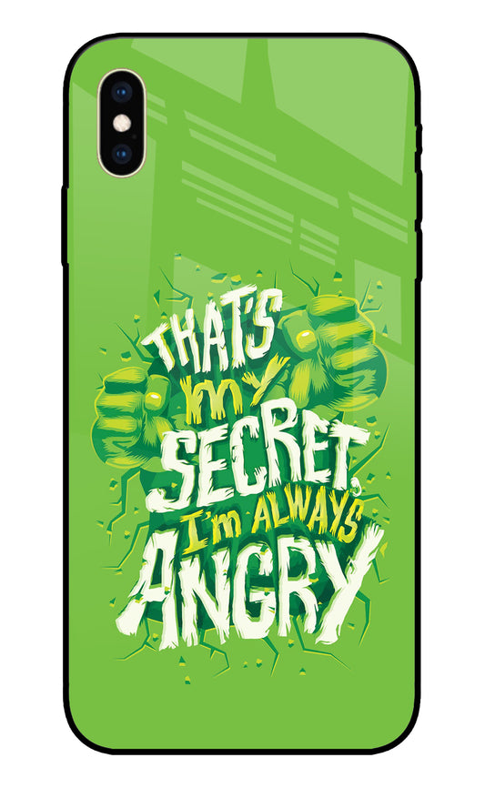 Hulk Smash Quote iPhone XS Max Glass Cover