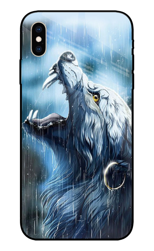 Wolf in Rain iPhone XS Max Glass Cover