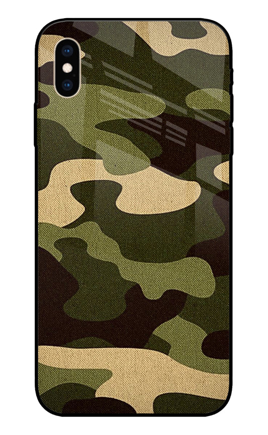 Camouflage Canvas iPhone XS Max Glass Cover