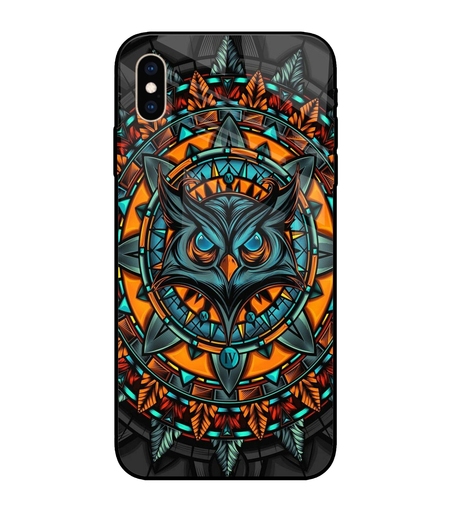 Angry Owl Art iPhone XS Max Glass Cover
