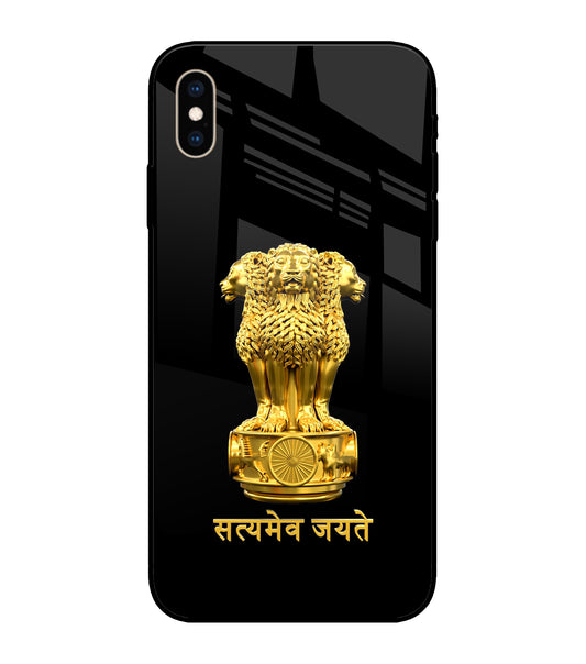 Satyamev Jayate Golden iPhone XS Max Glass Cover
