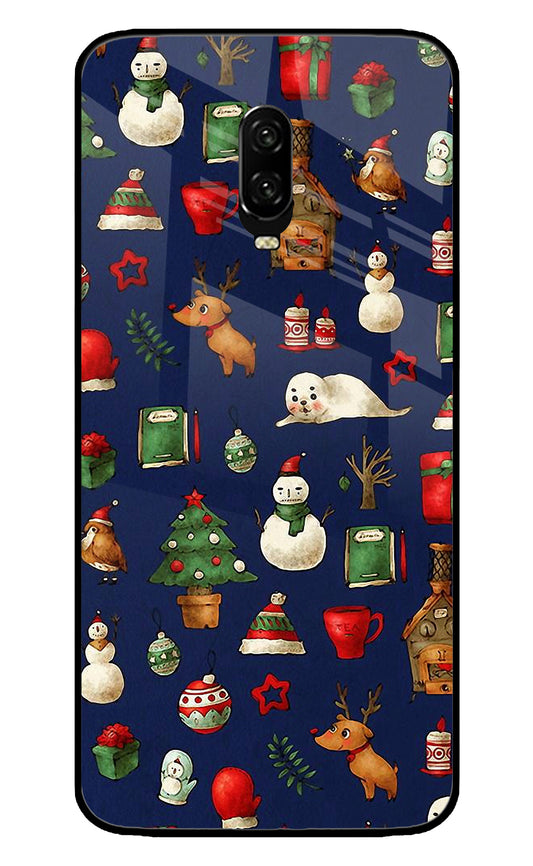 Canvas Christmas Print Oneplus 7 Glass Cover