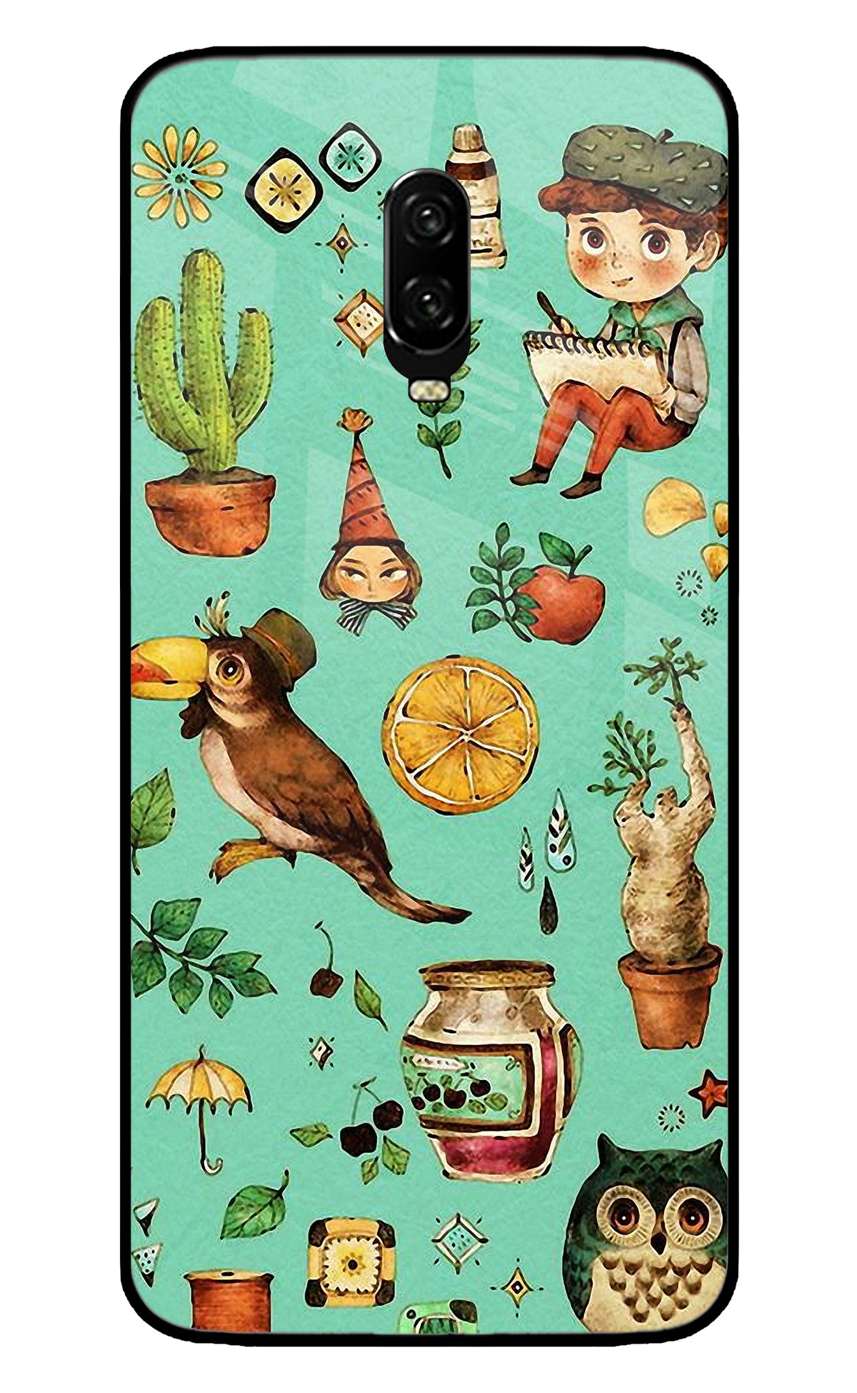 Vintage Art Oneplus 7 Glass Cover