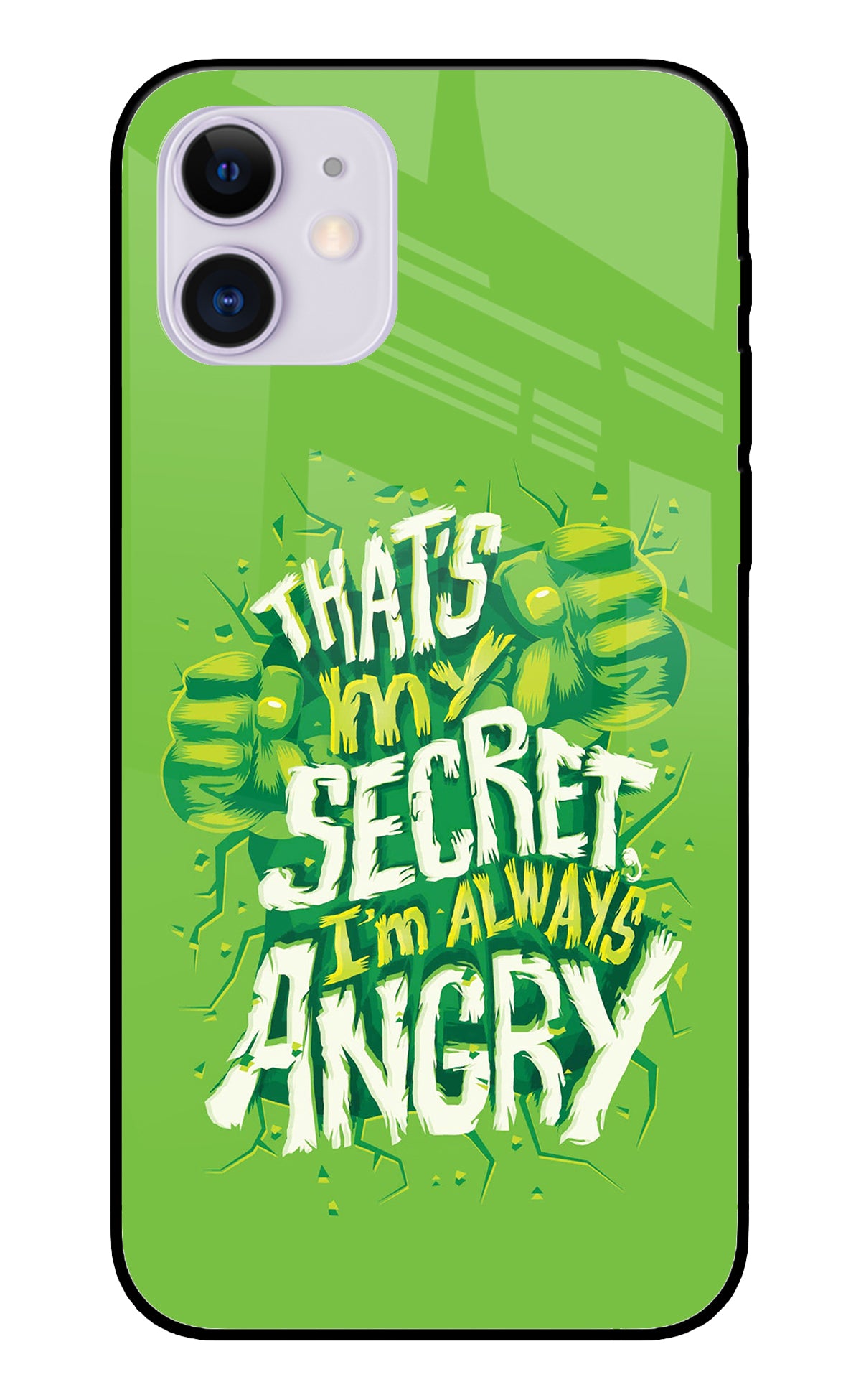 Hulk Smash Quote iPhone 11 Glass Cover
