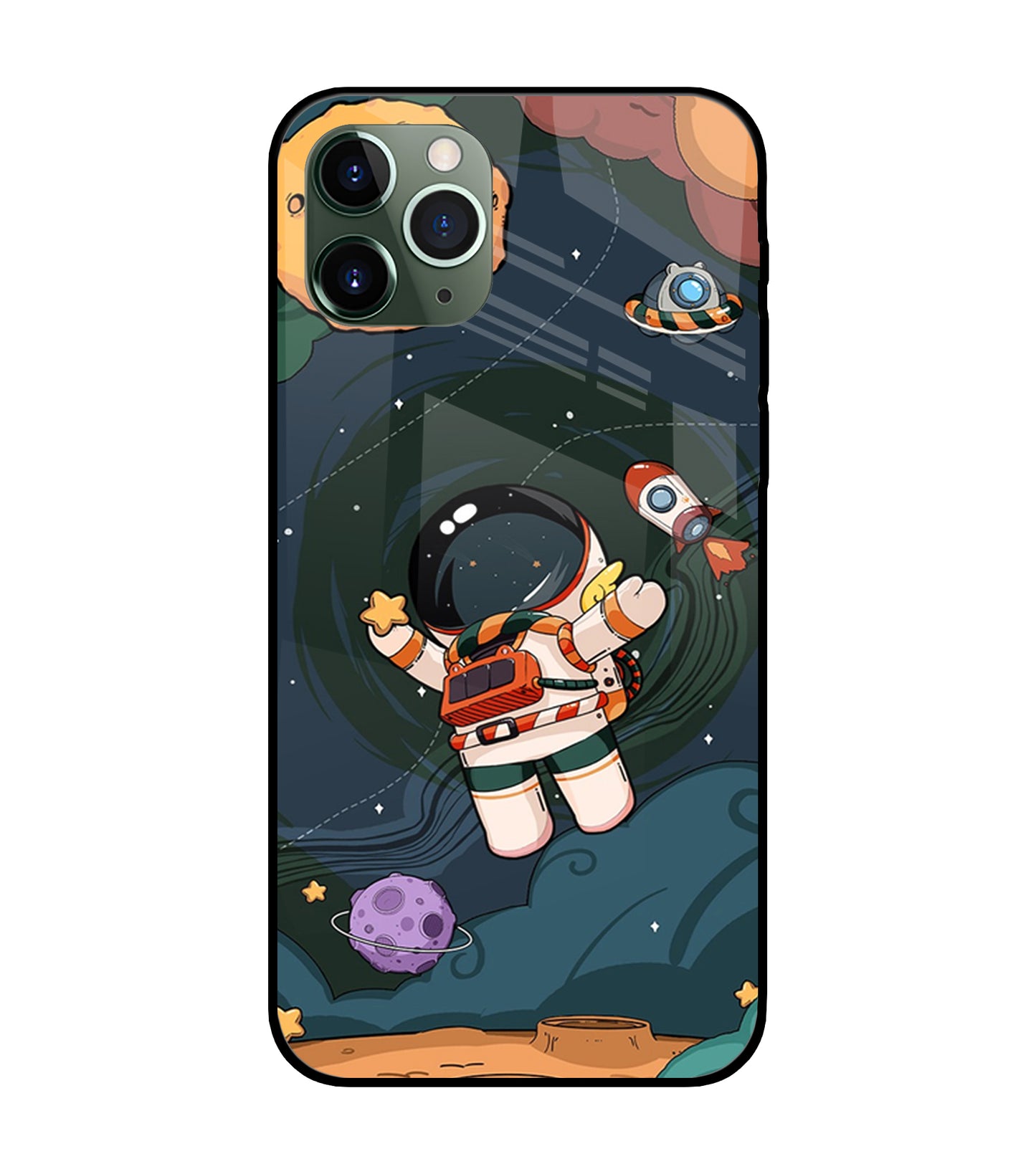 Cartoon Astronaut iPhone 11 Pro Glass Cover