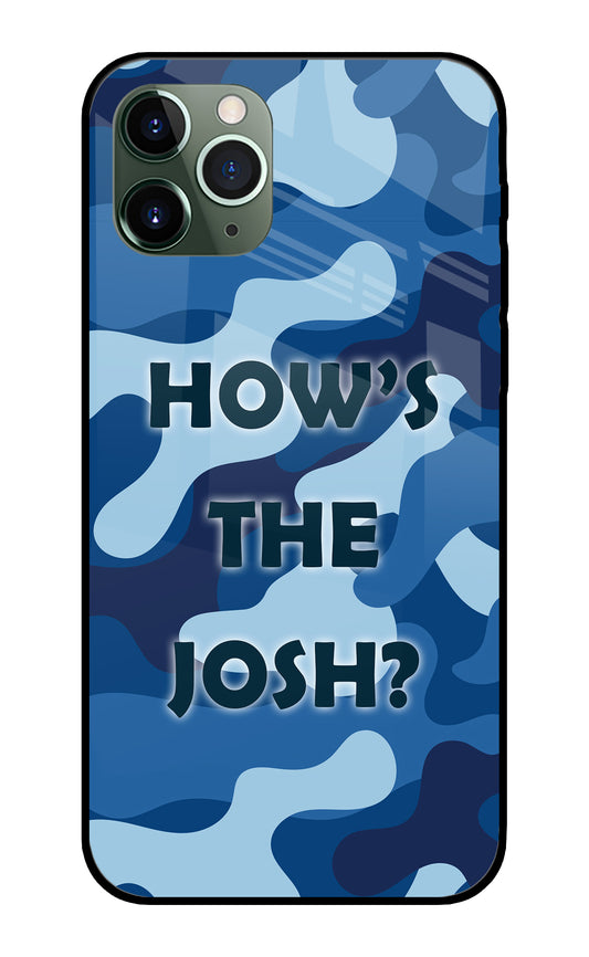 Camouflage Blue iPhone 11 Pro Max Glass Cover