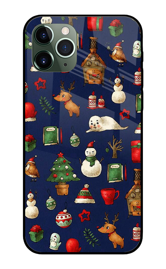 Canvas Christmas Print iPhone 11 Pro Max Glass Cover