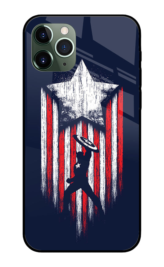 Captain America Marvel Art iPhone 11 Pro Max Glass Cover