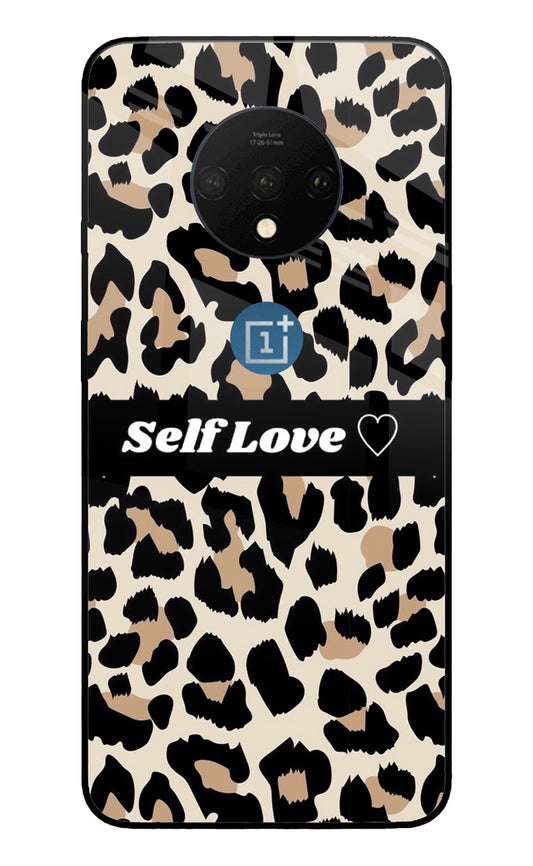 Leopard Print Self Love Oneplus 7T Glass Cover