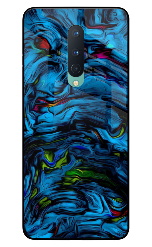 Dark Blue Abstract Oneplus 8 Glass Cover