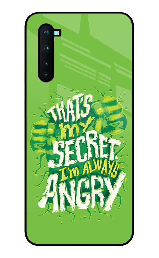 Hulk Smash Quote Oneplus Nord Glass Cover