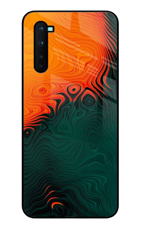 Orange Green Abstract Art Oneplus Nord Glass Cover