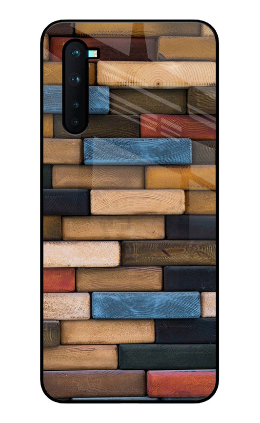 Colorful Wooden Bricks Oneplus Nord Glass Cover
