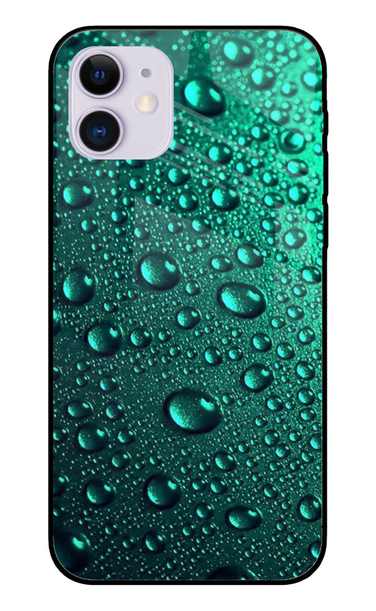 Green Water Drops iPhone 12 Glass Cover