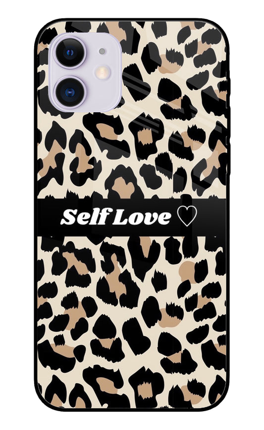 Leopard Print Self Love iPhone 12 Glass Cover