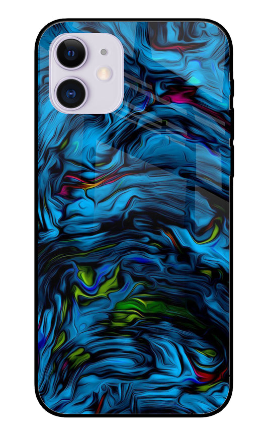 Dark Blue Abstract iPhone 12 Glass Cover
