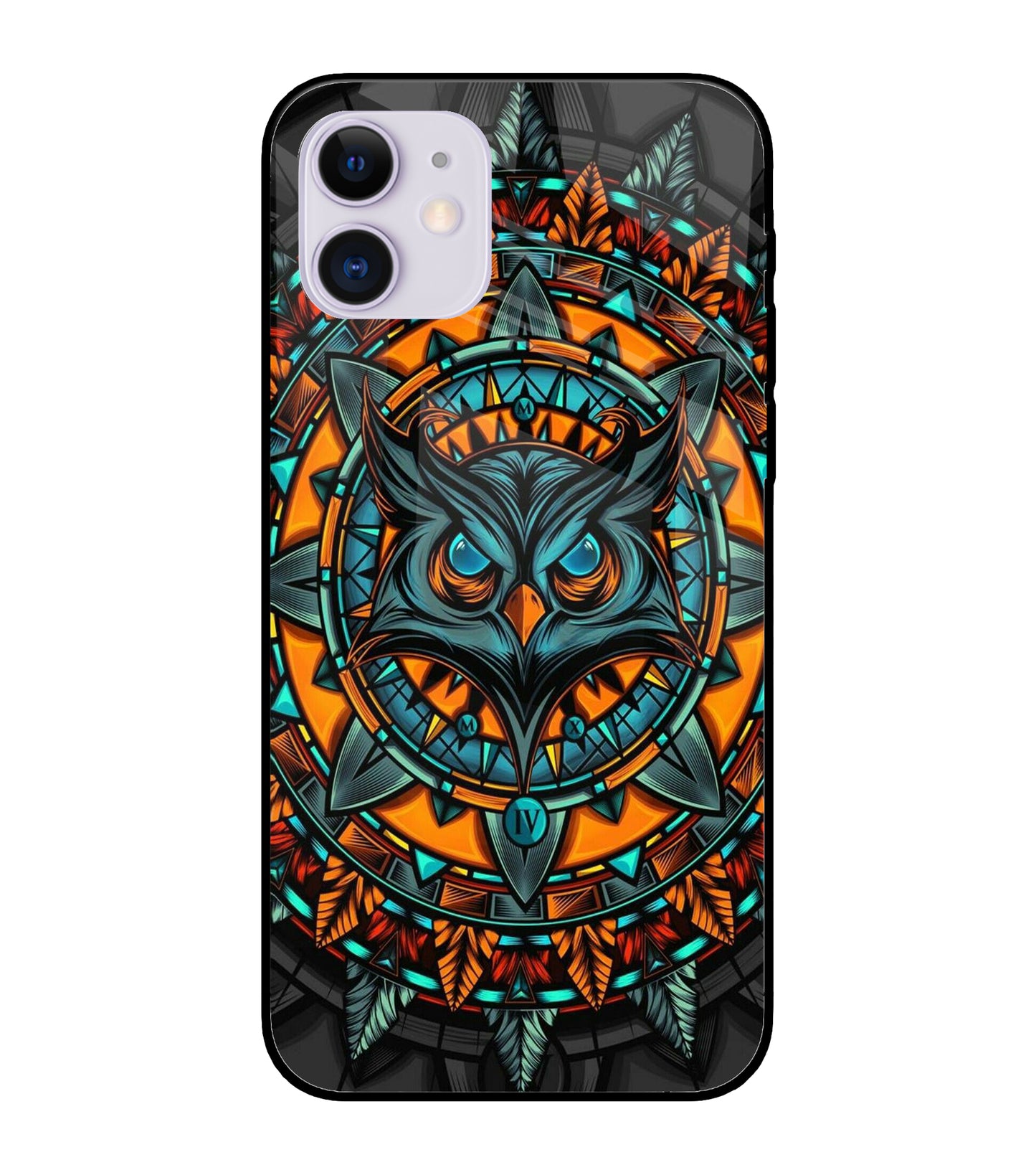 Angry Owl Art iPhone 12 Glass Cover