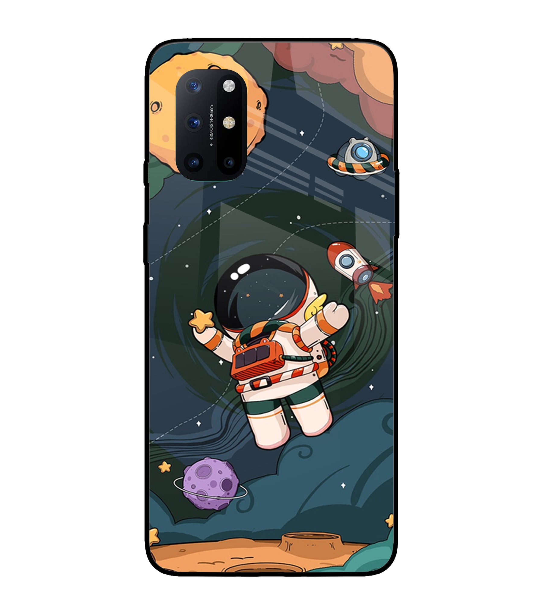 Cartoon Astronaut Oneplus 8T Glass Cover