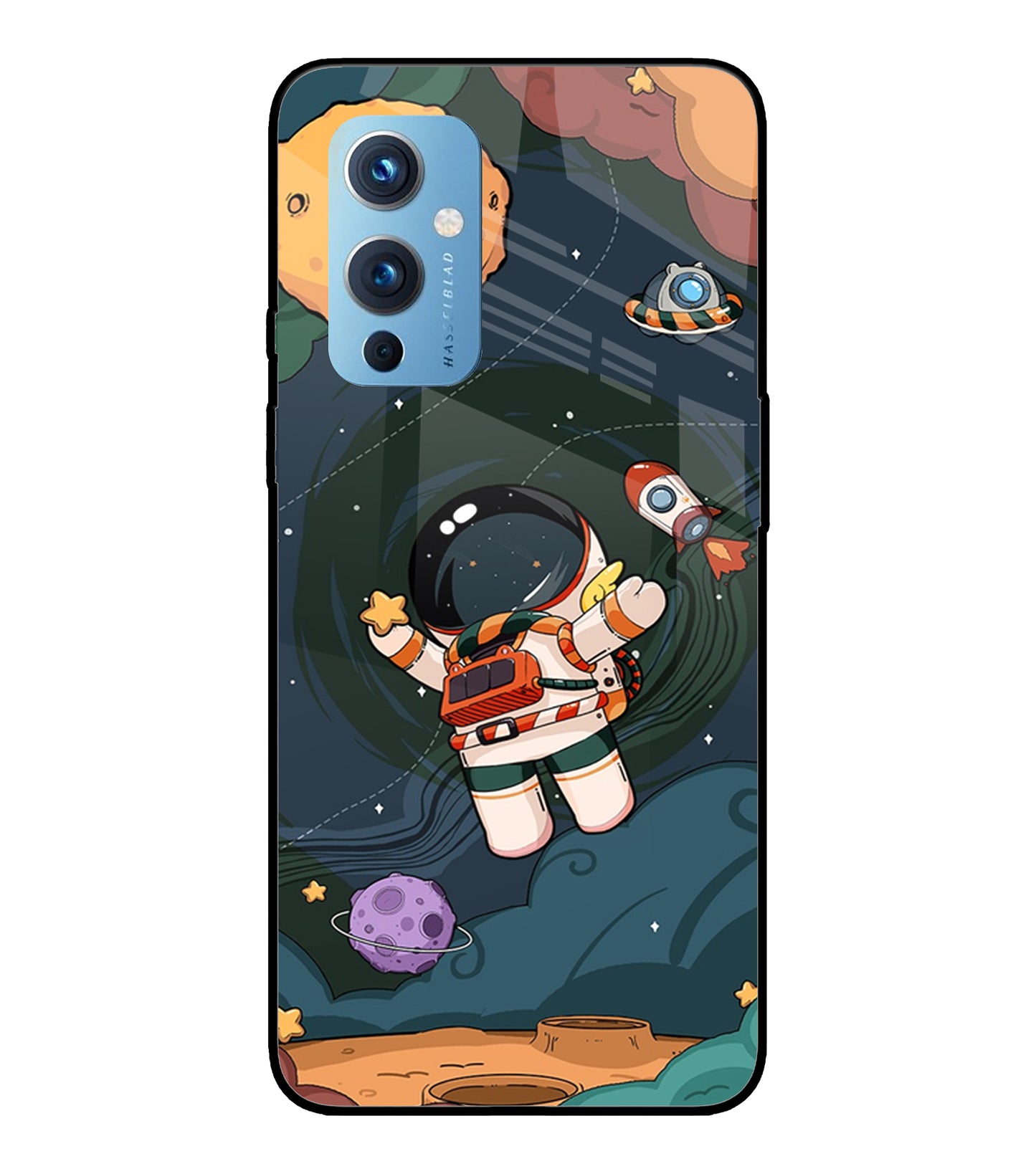 Cartoon Astronaut Oneplus 9 Glass Cover