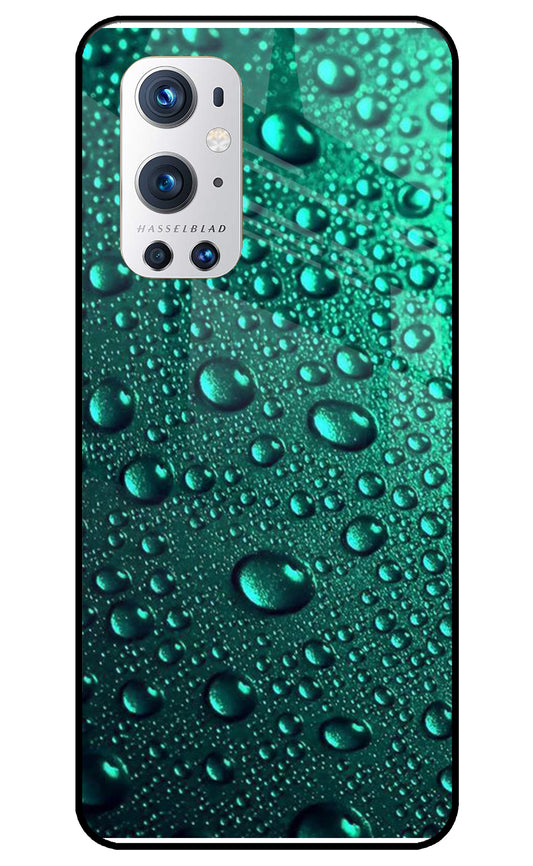 Green Water Drops Oneplus 9 Pro Glass Cover