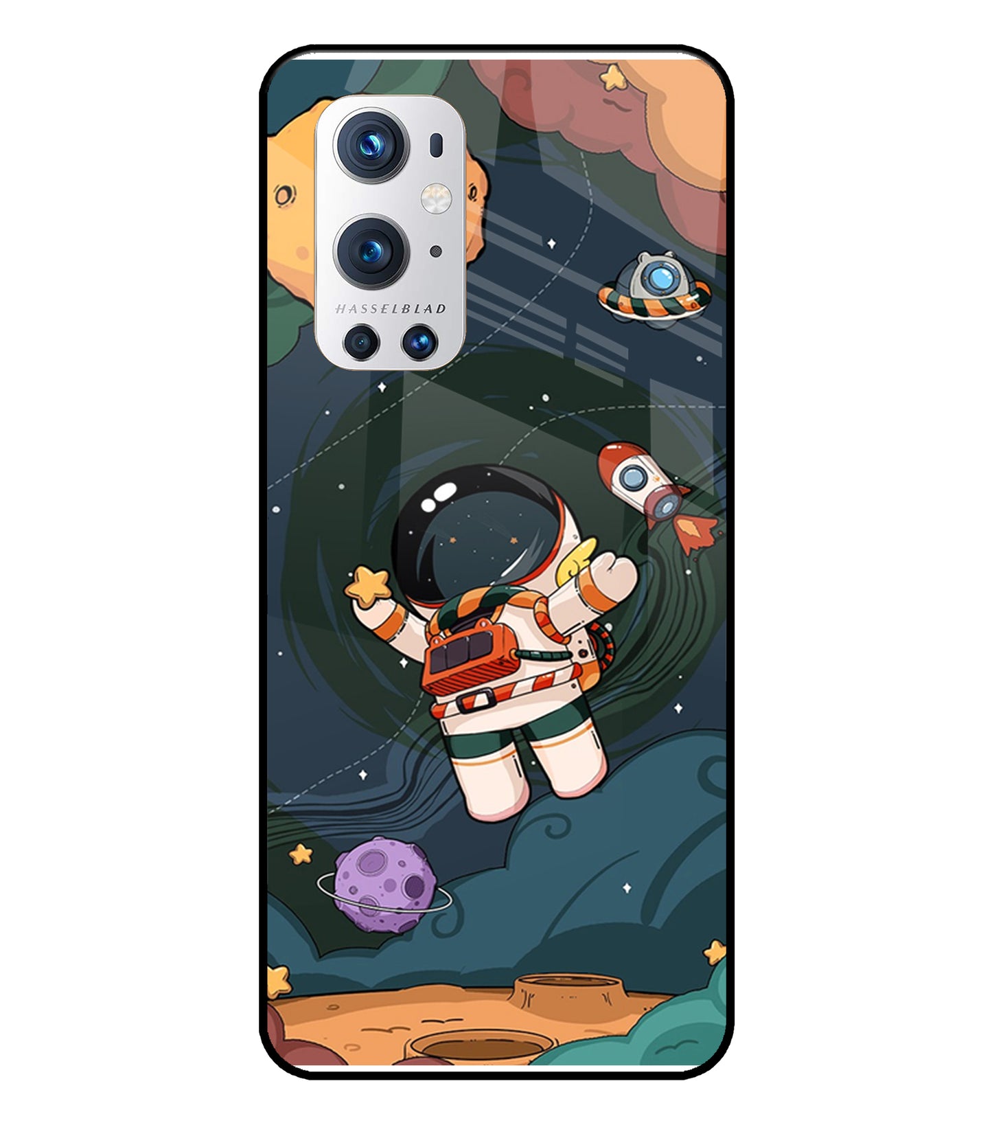 Cartoon Astronaut Oneplus 9 Pro Glass Cover