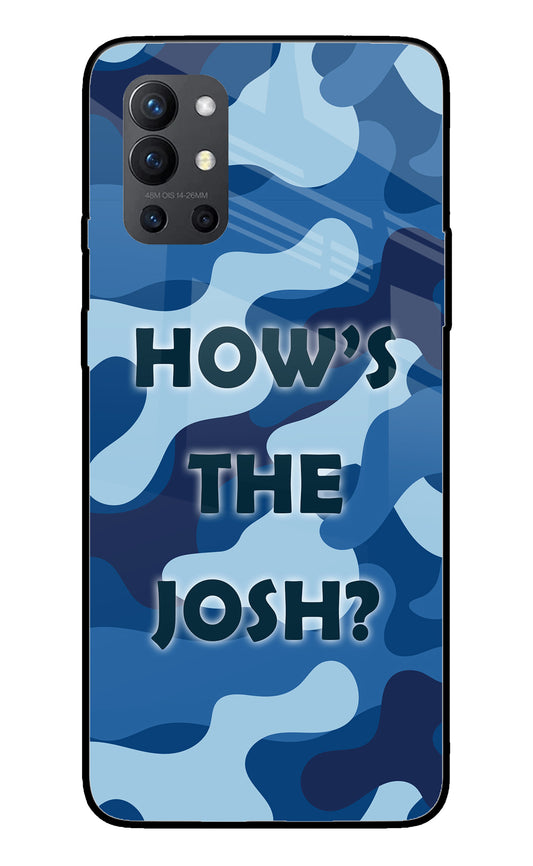 Camouflage Blue Oneplus 9R Glass Cover