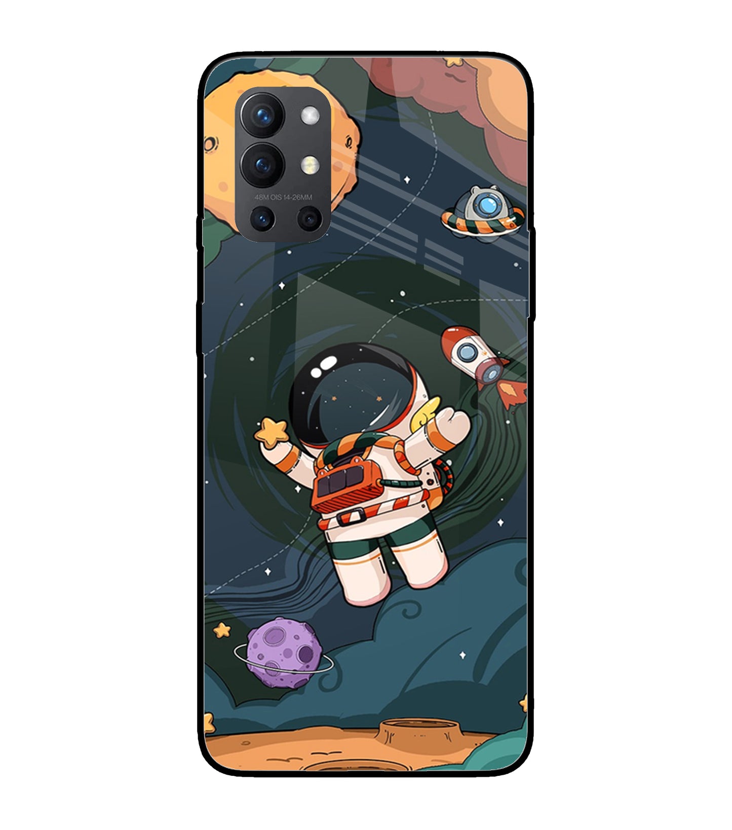 Cartoon Astronaut Oneplus 9R Glass Cover