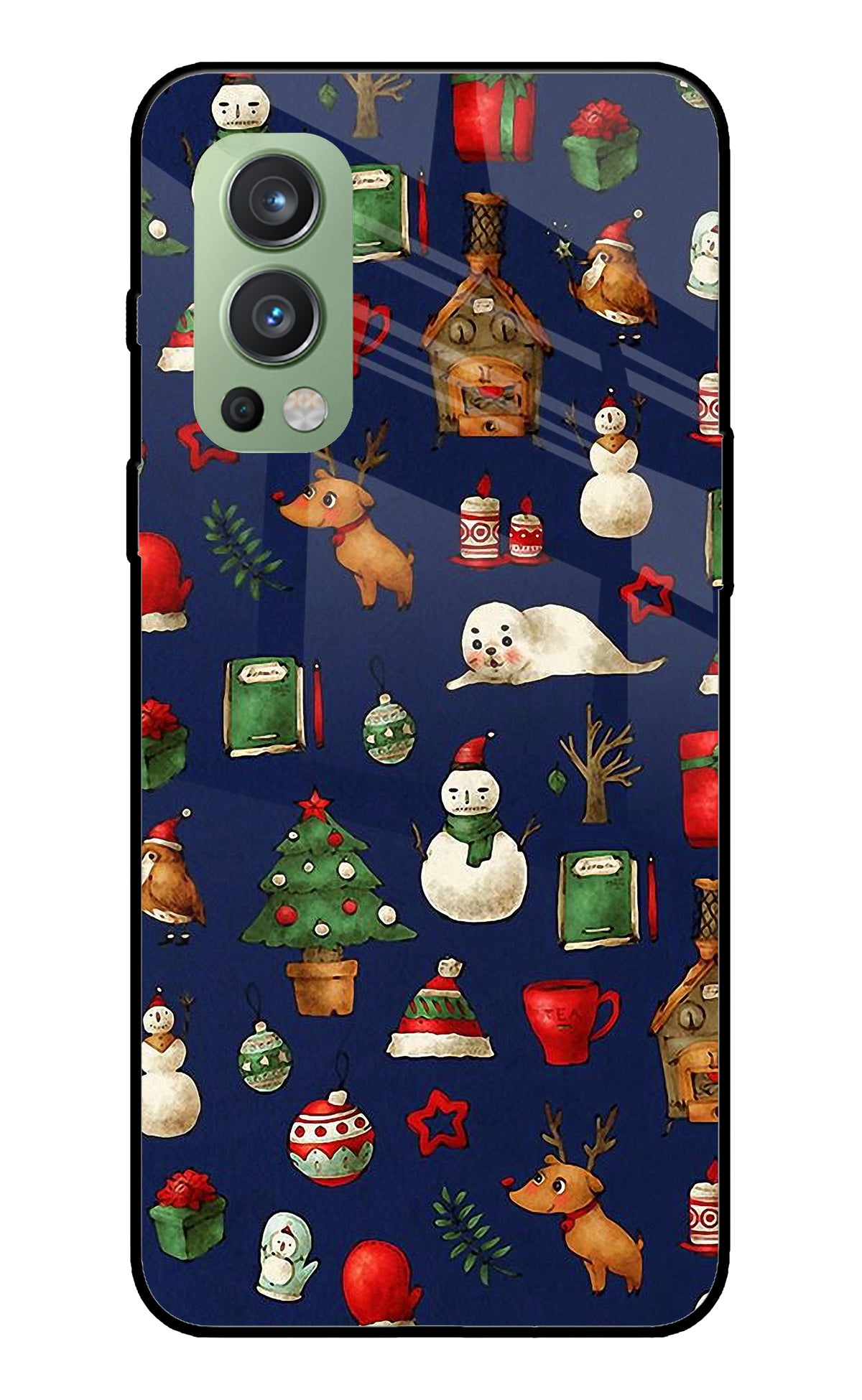 Canvas Christmas Print OnePlus Nord 2 5G Glass Cover