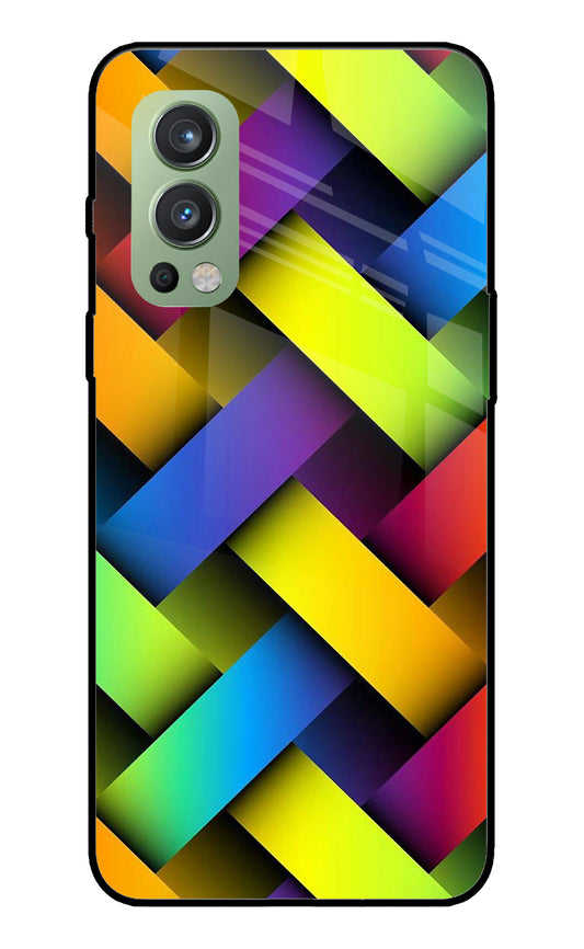 Abstract Colorful Stripes OnePlus Nord 2 5G Glass Cover