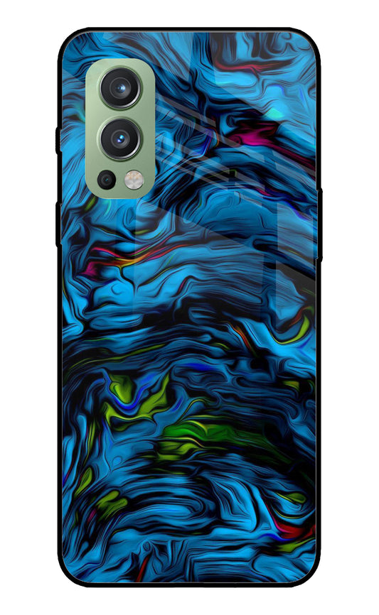 Dark Blue Abstract OnePlus Nord 2 5G Glass Cover
