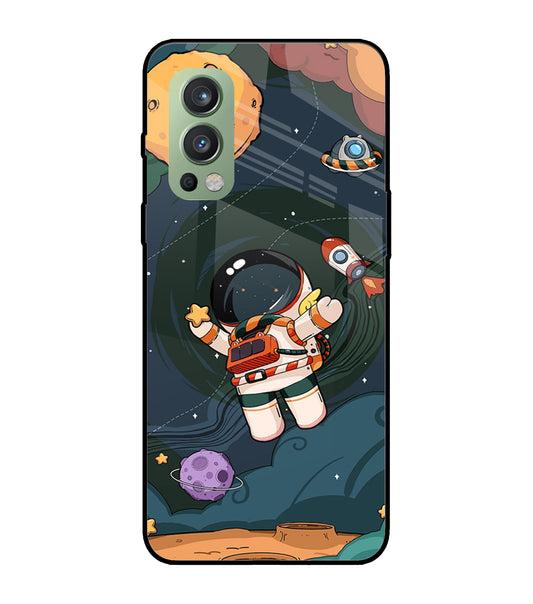 Cartoon Astronaut OnePlus Nord 2 5G Glass Cover