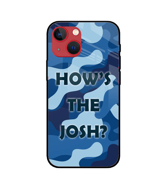 Camouflage Blue iPhone 13 Mini Glass Cover