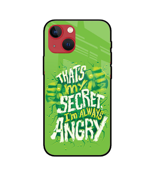 Hulk Smash Quote iPhone 13 Mini Glass Cover