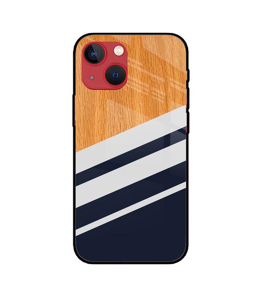 Black And White Wooden iPhone 13 Mini Glass Cover