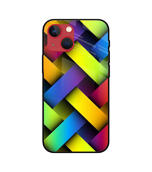 Abstract Colorful Stripes iPhone 13 Mini Glass Cover
