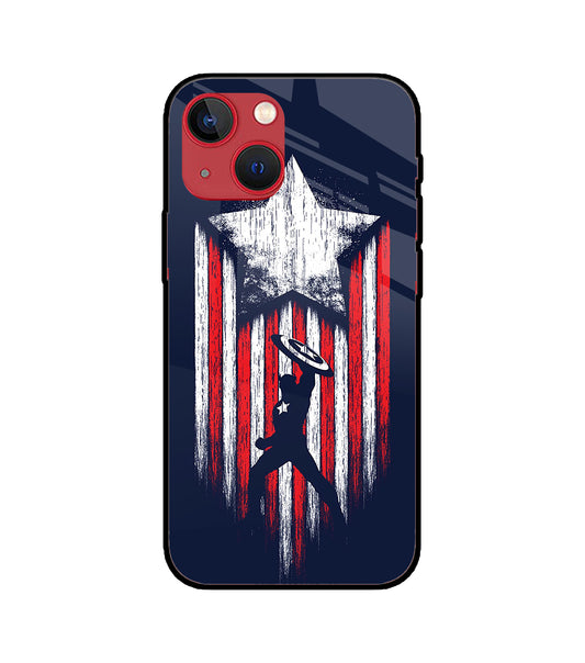 Captain America Marvel Art iPhone 13 Mini Glass Cover