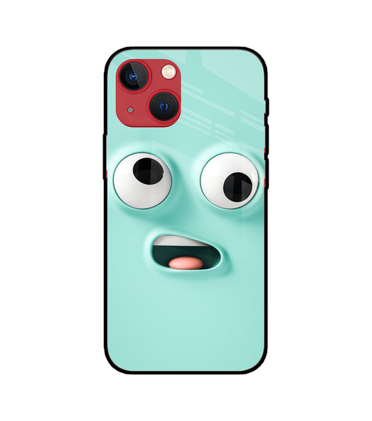 Silly Face Cartoon iPhone 13 Mini Glass Cover