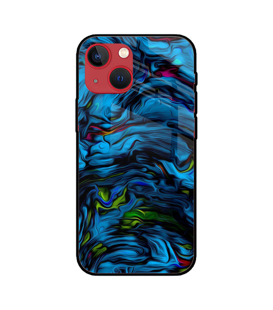 Dark Blue Abstract iPhone 13 Mini Glass Cover