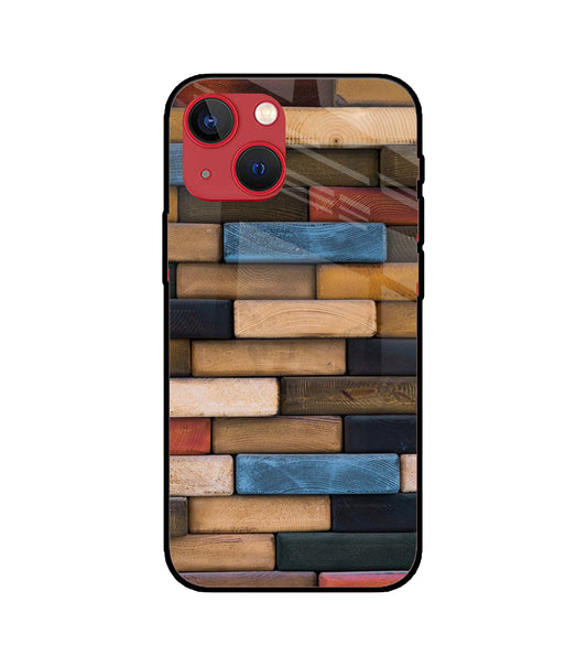 Colorful Wooden Bricks iPhone 13 Mini Glass Cover