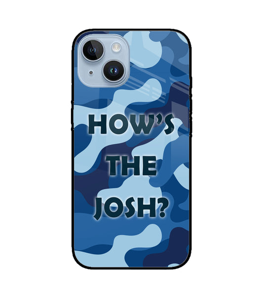 Camouflage Blue iPhone 14 Glass Cover