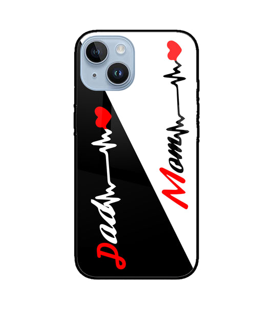 Dad Mom Heartline iPhone 14 Glass Cover