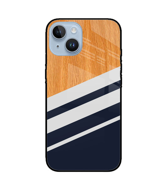 Black And White Wooden iPhone 14 Glass Cover