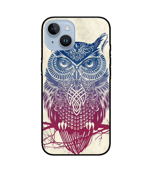 Owl Drill Paint iPhone 14 Glass Cover