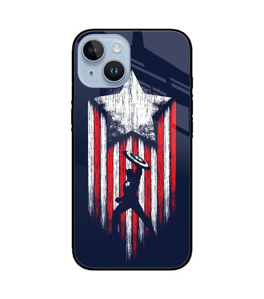 Captain America Marvel Art iPhone 14 Glass Cover