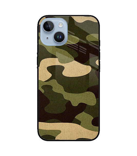 Camouflage Canvas iPhone 14 Glass Cover