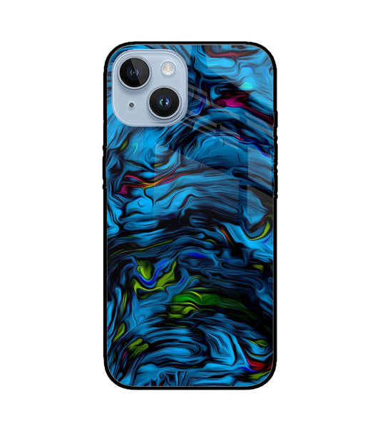 Dark Blue Abstract iPhone 14 Glass Cover