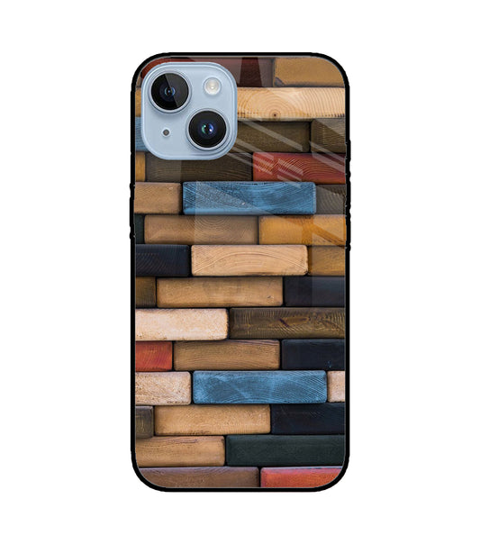 Colorful Wooden Bricks iPhone 14 Glass Cover