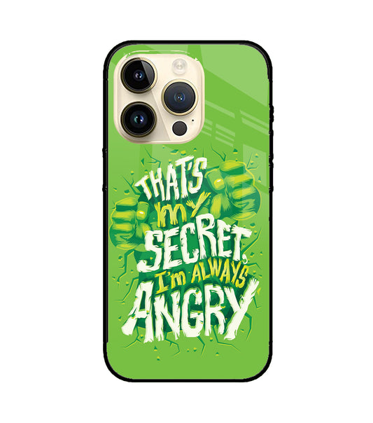 Hulk Smash Quote iPhone 14 Pro Glass Cover