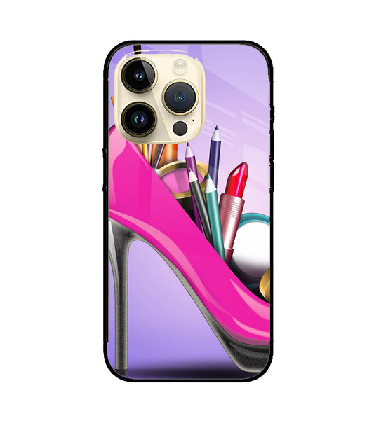 Makeup Heel Shoe iPhone 14 Pro Glass Cover