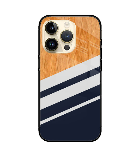 Black And White Wooden iPhone 14 Pro Glass Cover